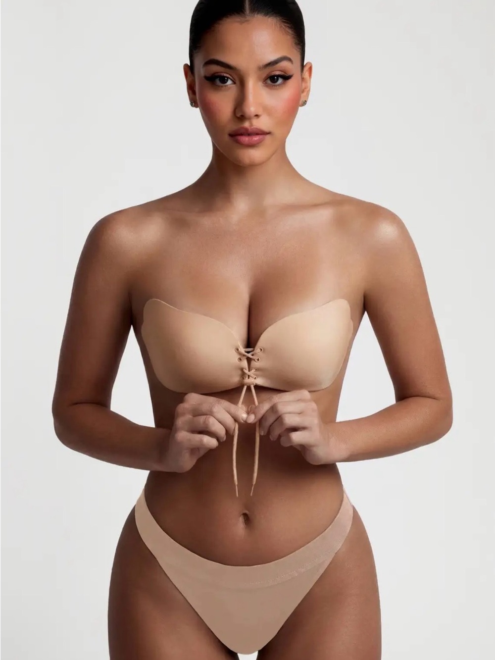Azazie Adhesive Lace-Up Nude Adjustable Lift Bra. C cup. NWT!